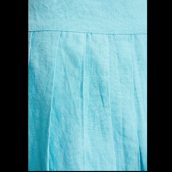 Mara Hoffman | Blue Belinda Linen Pleated Wide Leg Pants - Picture 4 of 6